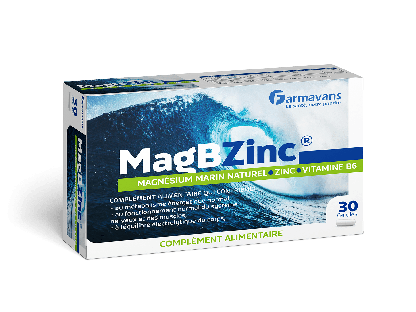 Magbzinc Magnesium Marin / Zinc / Vit B6 Gelules B/30