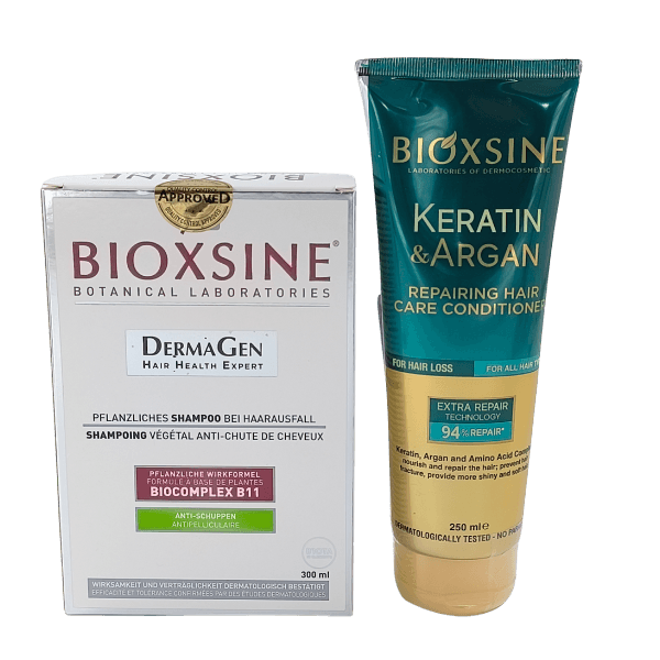 Bioxsine Shamp A-chute/pell 300ML+APRES Shp Keratine&argan Fl/250ml