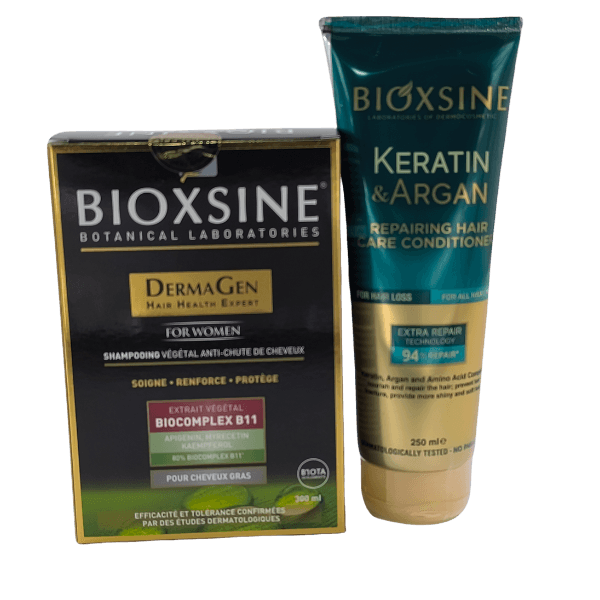 Bioxsine Shamp Femina Chvx Gras 300ML+APRES Shp Keratine&argan Fl/250ml