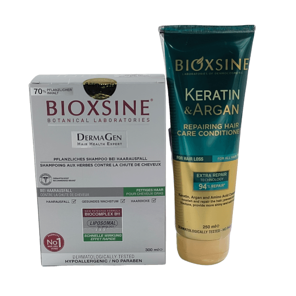 Bioxsine Shamp A-chute Chvx Gras 300ML+APRES Shp Keratine&argan Fl/250ml