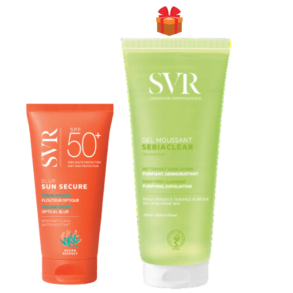 SVR Ecran Sun Secure Blur 50+ 50ML + GEL Nett Sebiaclear 200ML Gratuit