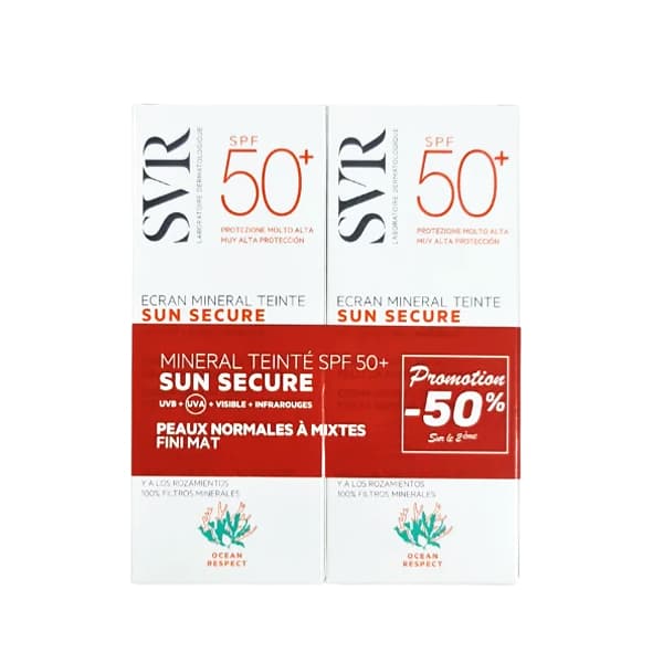 SVR Ecran Sun Secure Mineral Teinte P.n.m SPF50+ 50ML Lot2 -50% Sur Le 2EME