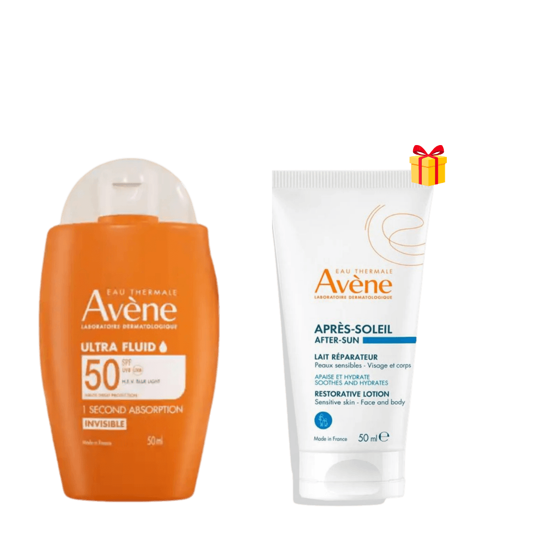 Avene Duo Ecran Ultra Fluid Ivisible Spf50+50ml +lait Apres-soleil 50ML Offert