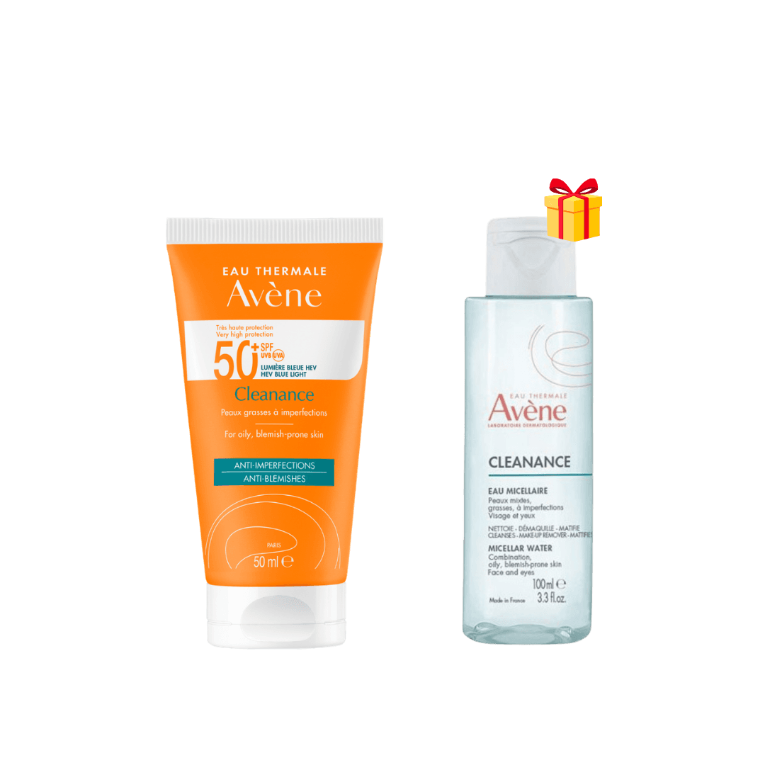Avene Duo Ecran Cleanance P/g Spf50+ 50ML + Eau Micellaire 100ML Offert