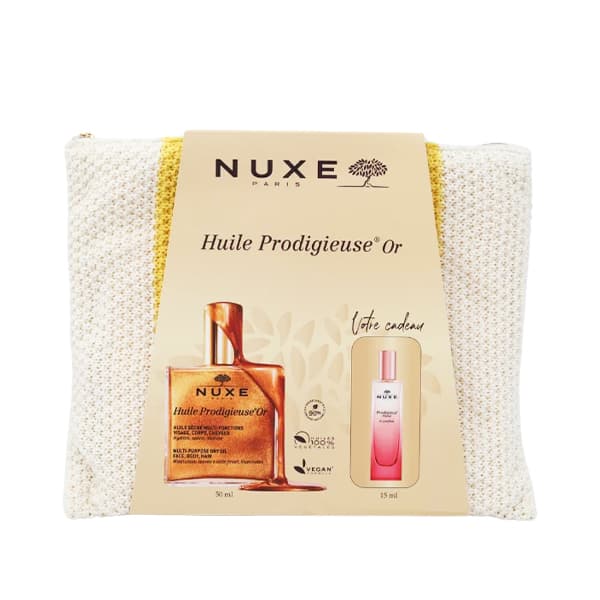 Nuxe Coffret Huile Prodigieuse Or 50ML+MINI Parfum Floral 15ML Et Trousse Cadeaux