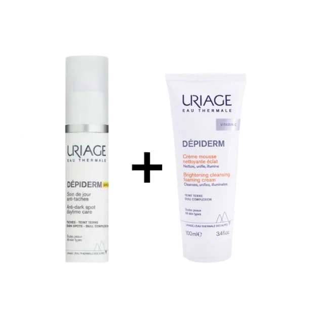 Uriage Depiderm Soin De Jour SPF50+ 30ML + Crème Mousse Nettoyante 100ML Anti-taches