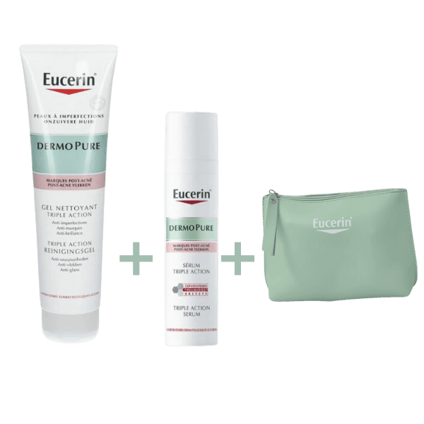 Eucerin Dermopure GEL Nettoyant Triple Acton 150ML+SERUM Triple Action+trousse