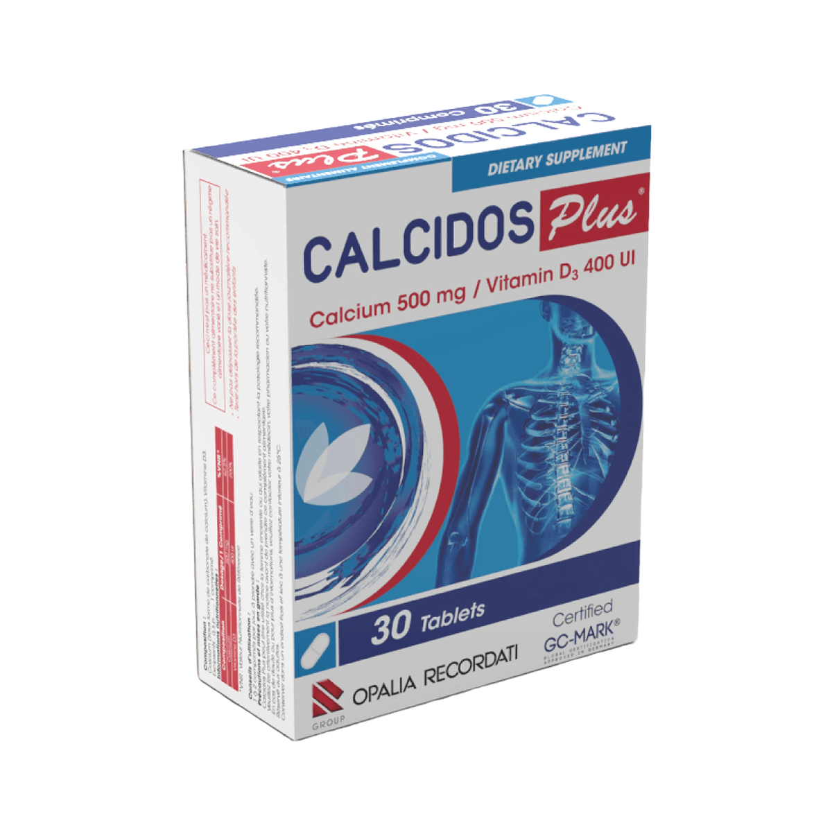 Calcidos Plus Calcium 500MG + Vits D3 Comp B/30