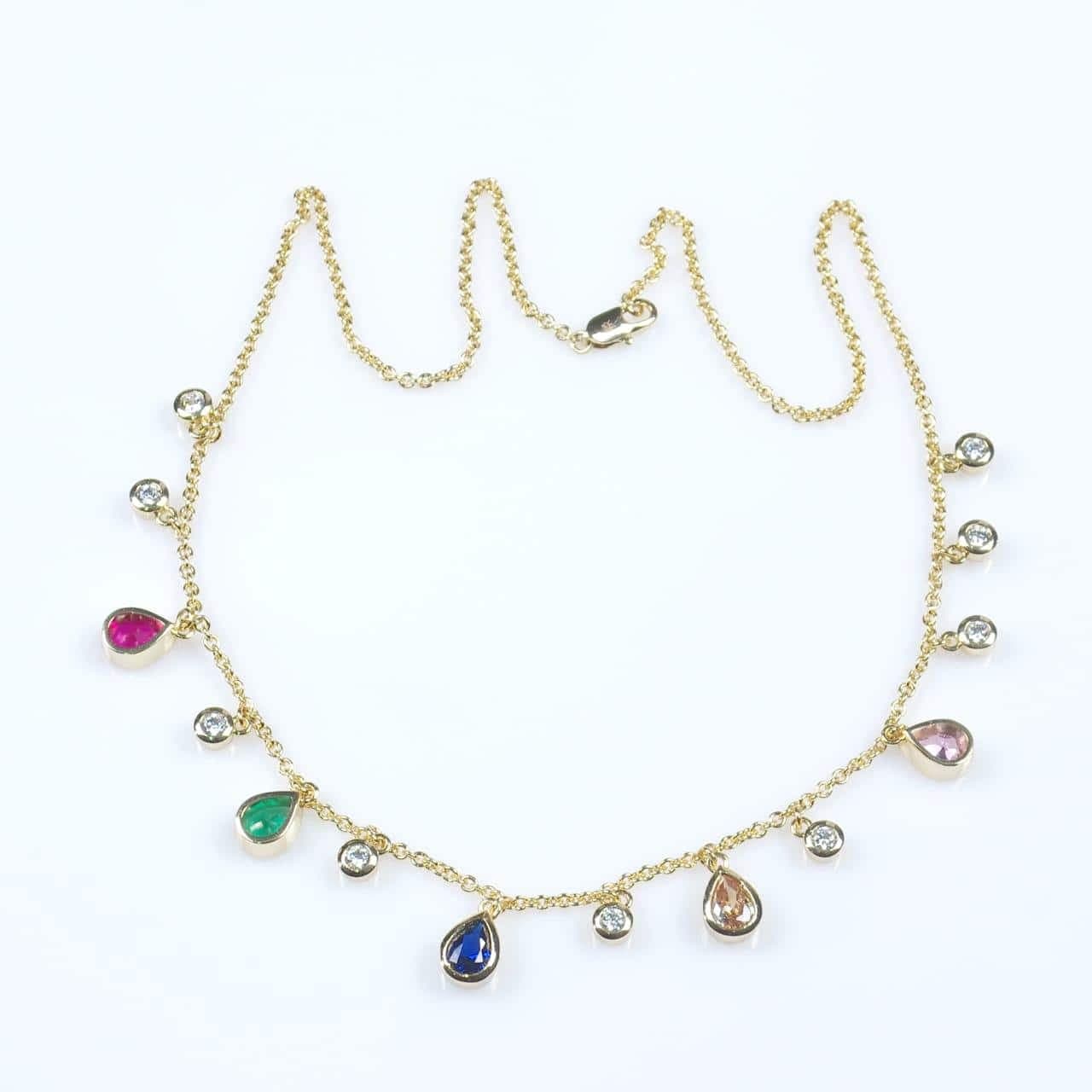 Premium Plaque Or Collier Multi Couleur Sn00622g50
