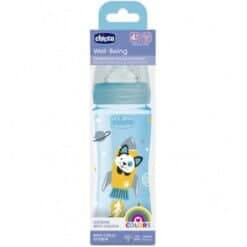Chicco Biberon Well-being 330ml Boy , Tetine Silicone 4M+