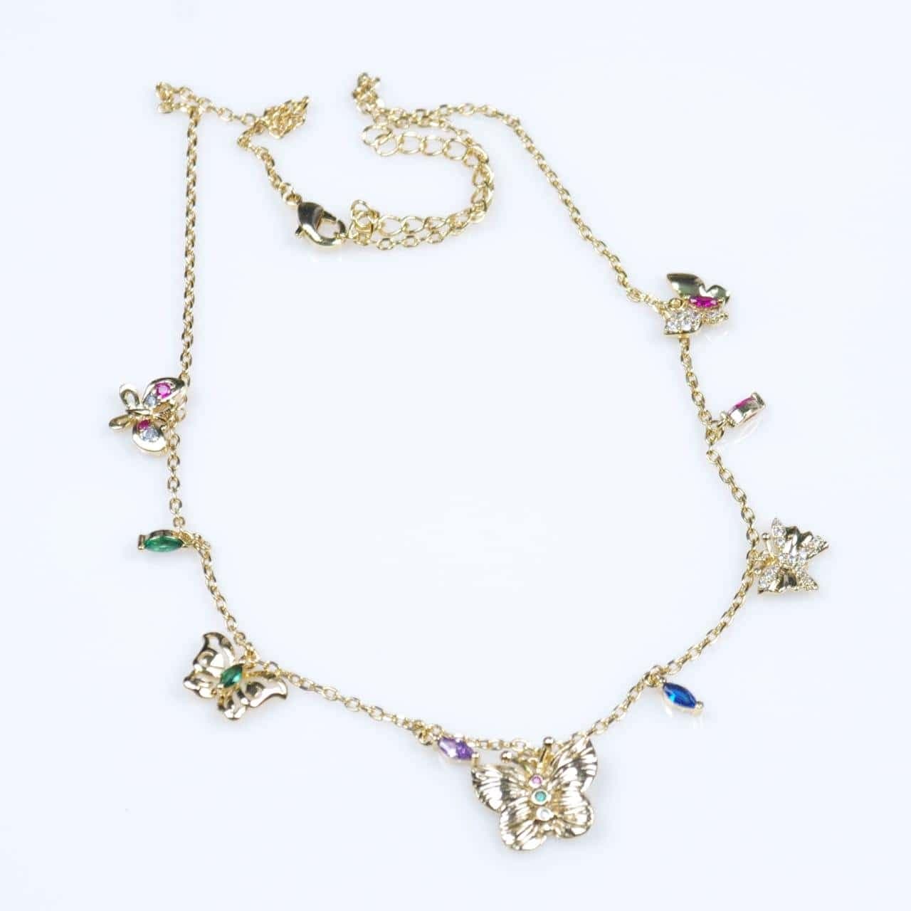Premium Plaque Or Collier Papillon Dore Sn16401g30