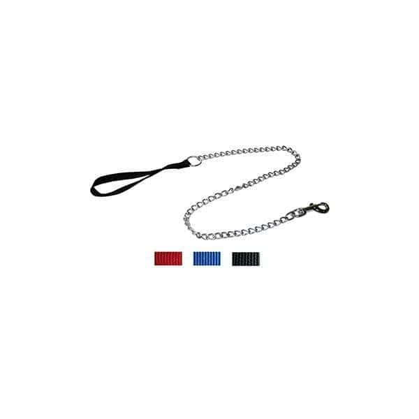 Laisse Nylon A/chaine 1.1m/2mm Rouge