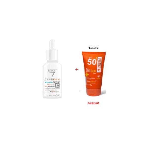 Roncey Duo Clairskin Serum + Biosun Creme Solaire Teinte Offerte