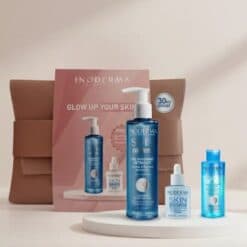 Inoderma Trousse Glow Up Your Skin GEL Nettoyant + Serum Booster + Eau Micellaire Biphase 30ML Offerte Et Trousse Offerte