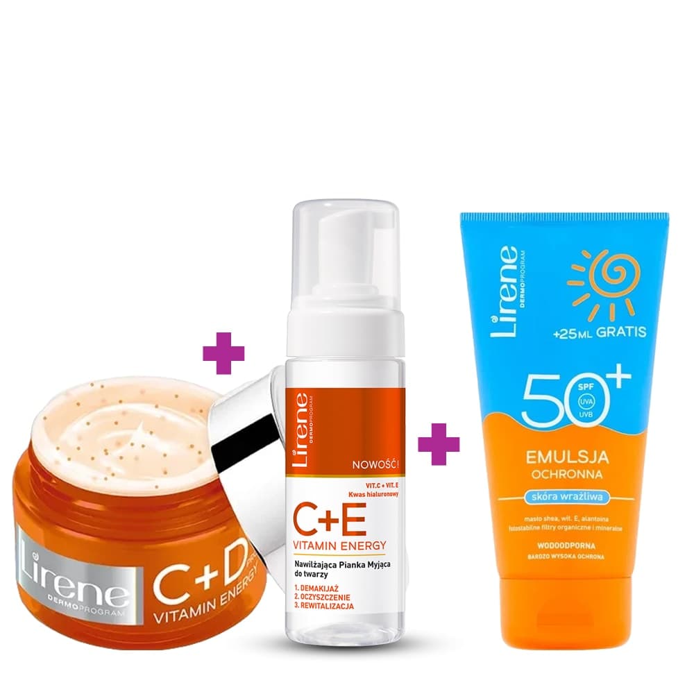 Lirene Trio Energy Gel-creme + Mousse+ Ecran SPF 50+