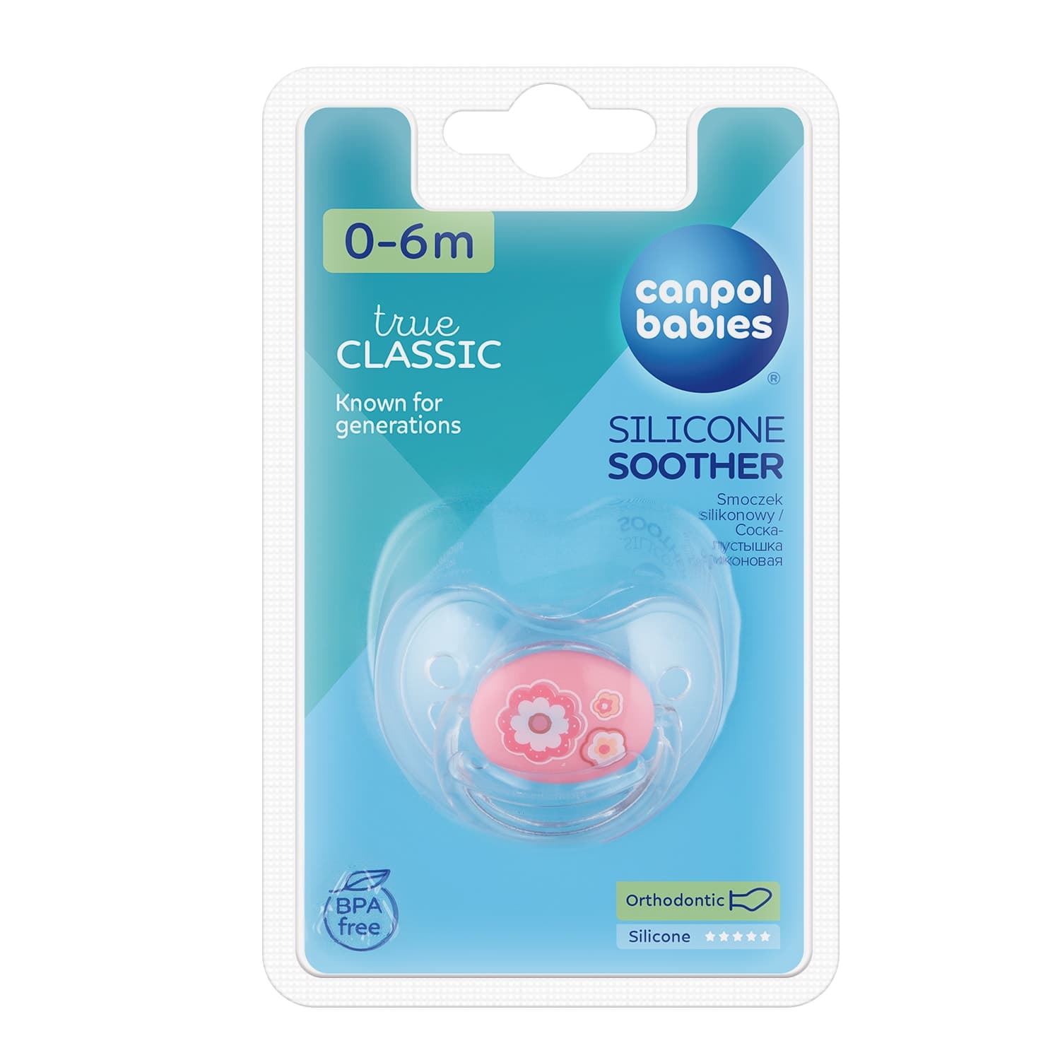 Canpol Sucette Orthodontique En Silicone 0-6 Mois Rose 22/565