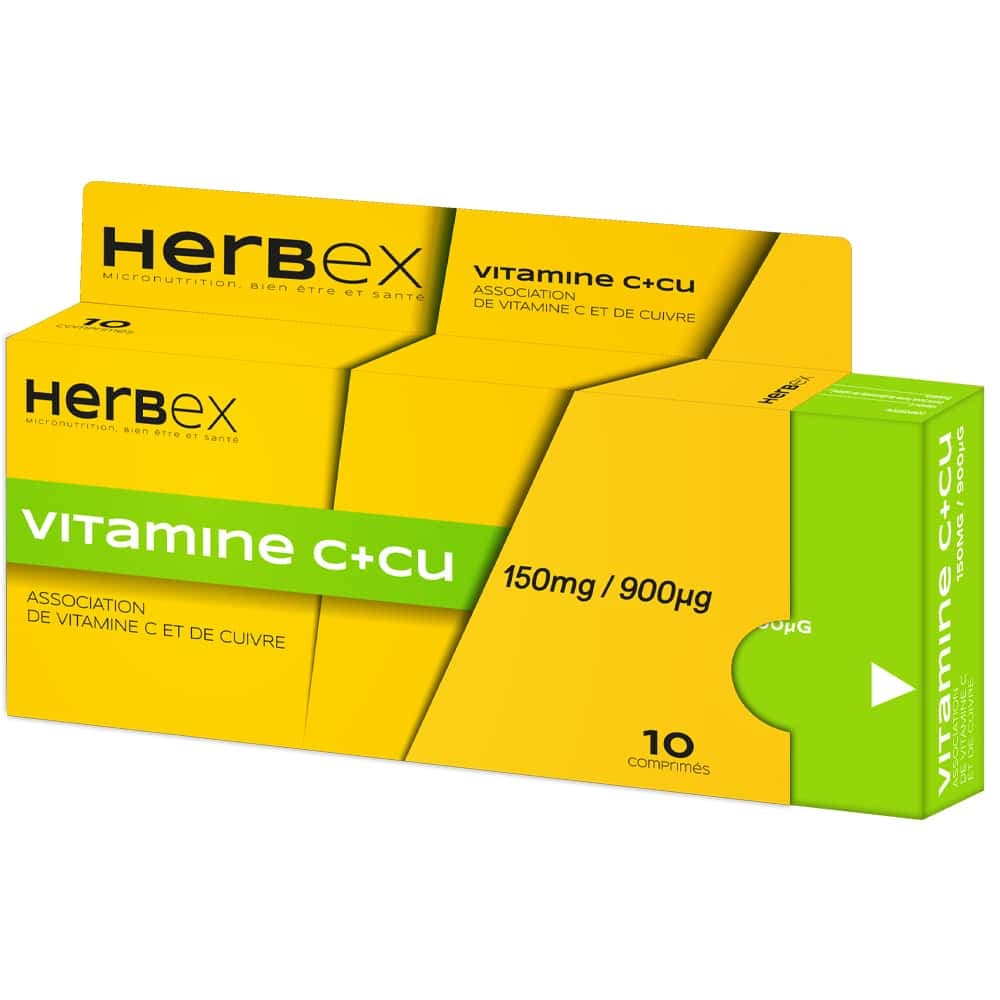 Herbex Vitamine C+cu 150 Mg/ 900 Μg 10 Comprimes