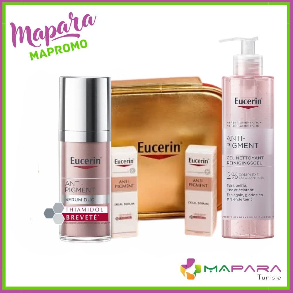 Eucerin Coffret Anti-pigment GEL Nettoyant 200ml + Serum Duo 30ml + 2 Mini 7ml + Trousse