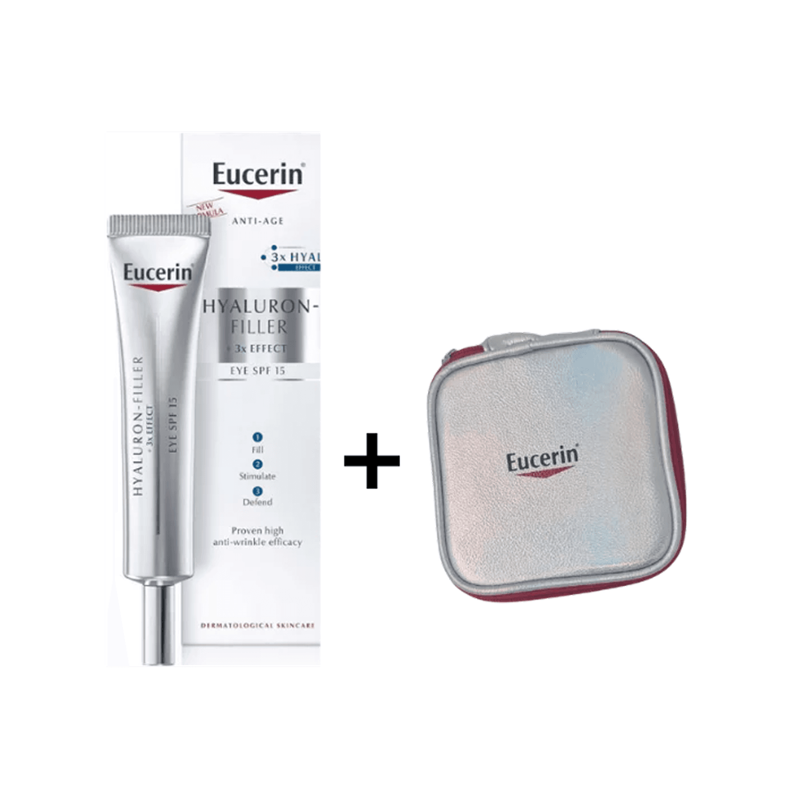 Eucerin Hyaluron-filler 3EFFECT Contour Yeux 15ML Spf15 + Trousse Cadeau+livraison Gratuite