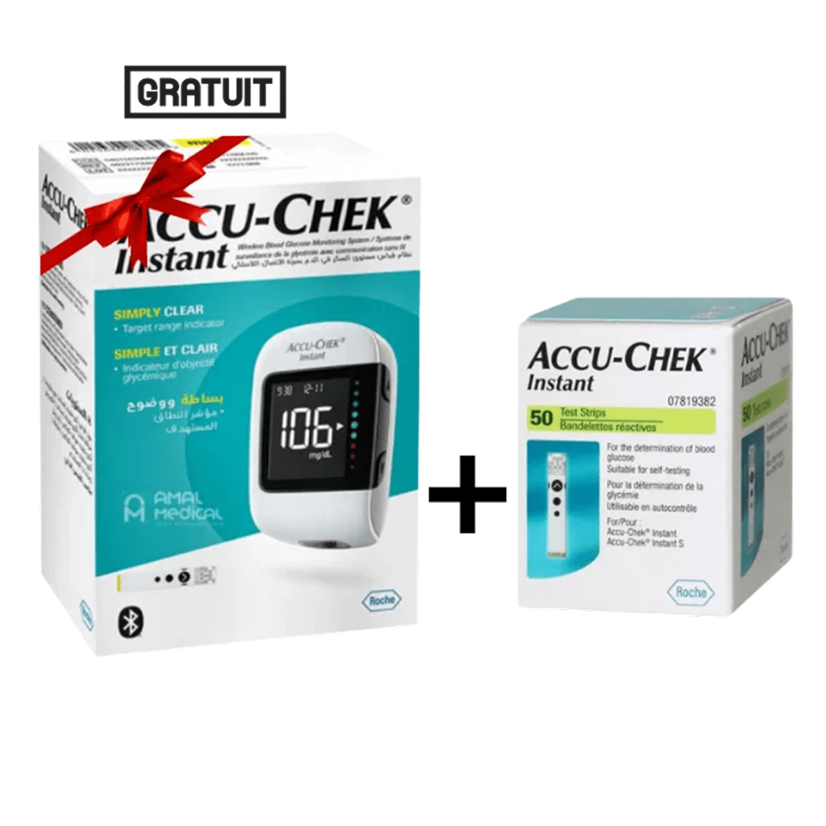 Accu-chek Instant Coffret 50 Bandes + Appareil Et 10 Bandes (offertes)