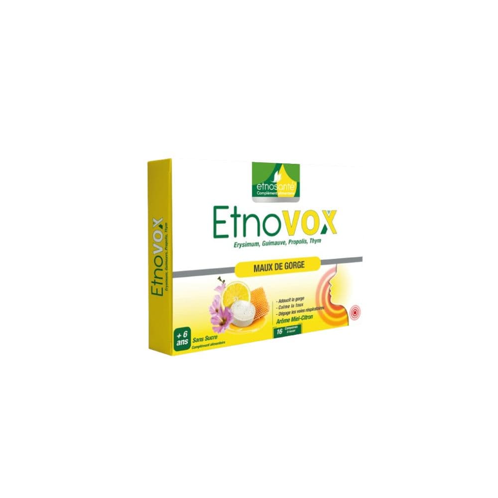 Etnovox Maux De Gorge Miel–citron 16 Comprimes A Sucer