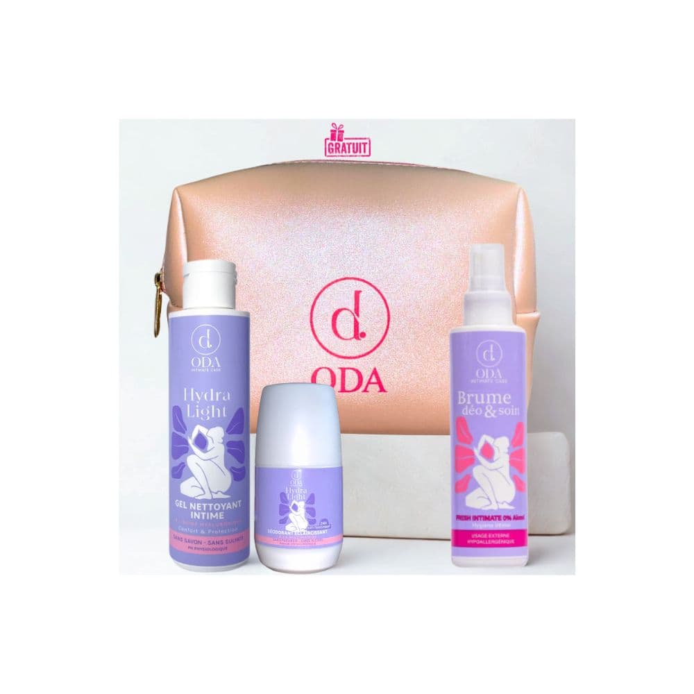 Oda Trousse GEL Nettoyant Intime 150ml+Deodorant 20ml+Brume Deo Et Soin 150ml