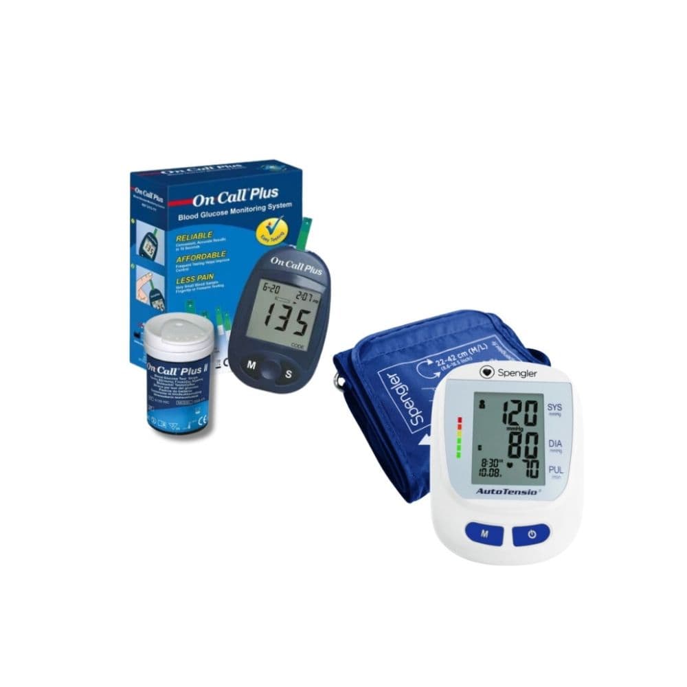 Coffret Auto-tensiometre Spengler Spg 440 + Glucometre On Call Plus + 35 Bandelettes + Carnet De Suivi