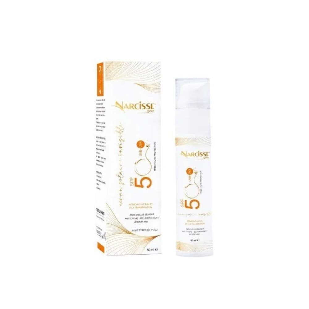 Narcisse Gold Ecran Solaire Invisible Antitache Eclairsissant SPF 50+ Tous Type De Peau