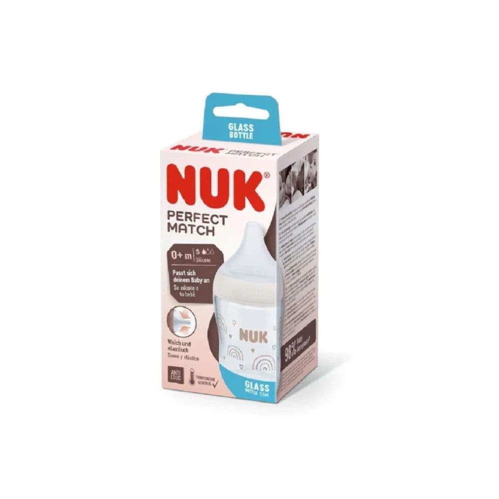 Nuk Perfect Match Biberon En Verre Blanc 120ml 0M+