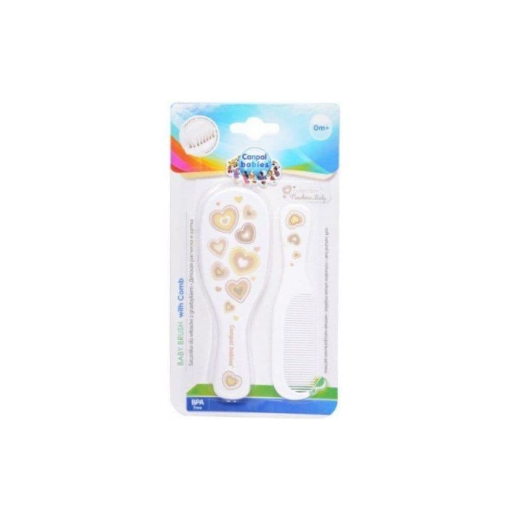 Canpol Babies Brosse Et Peigne Collection Nouveau Nee Poil Naturel Blanc 7/406