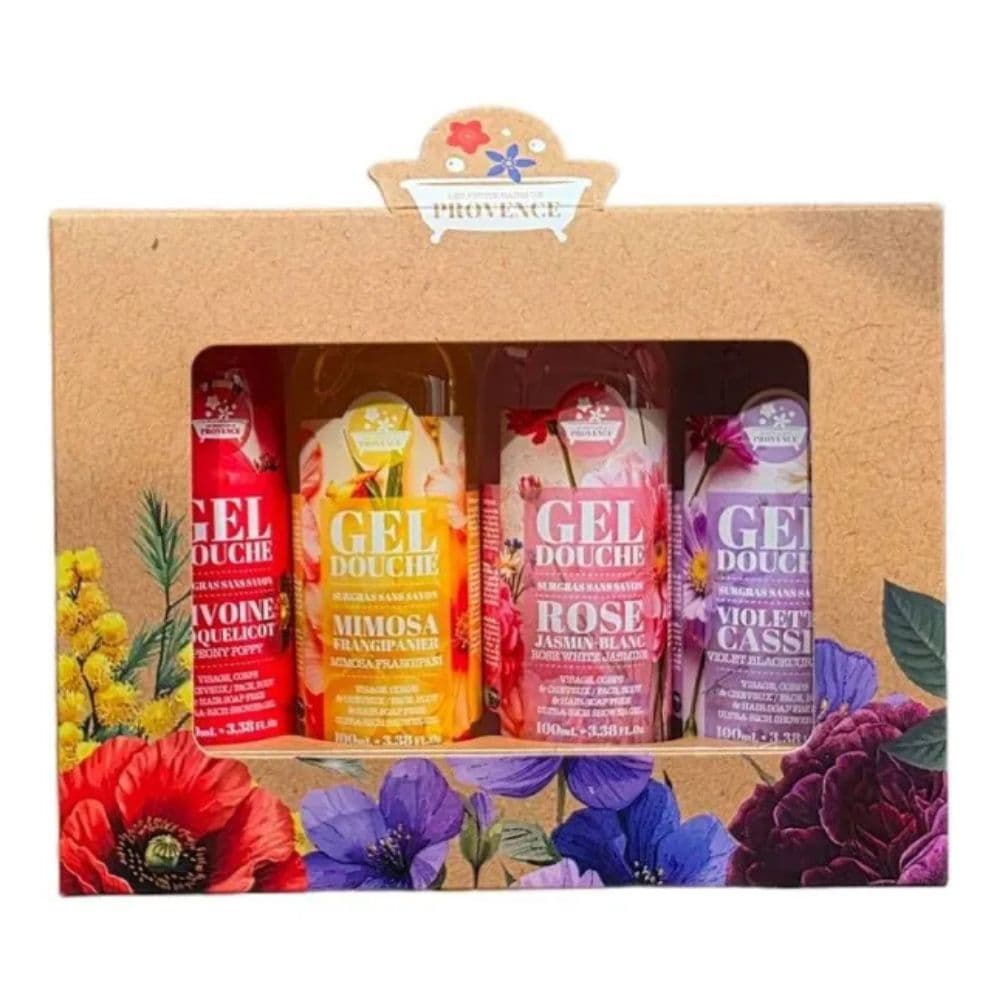 Les Petits Bains De Provence GEL Douche Surgras Sans Savon Coffret Fleurs Des Champs 4 X 100ml