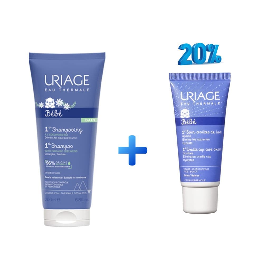 Uriage Bebe 1er Shampooing 200 ML + Soin Croutes De Lait 40ml (20%)