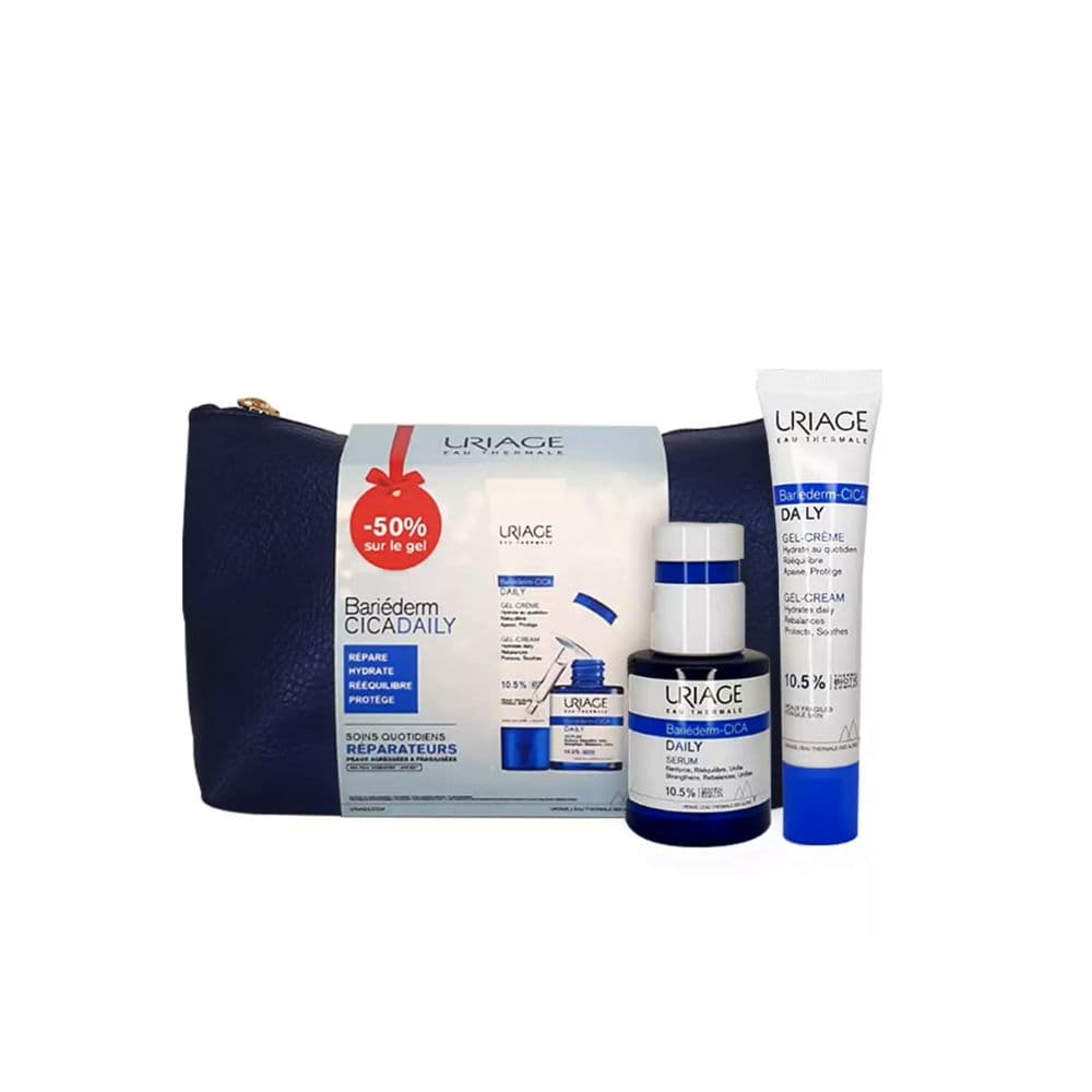 Uriage Coffret Bariederm Cica-daily Serum+gel Creme +trousse Gratuit