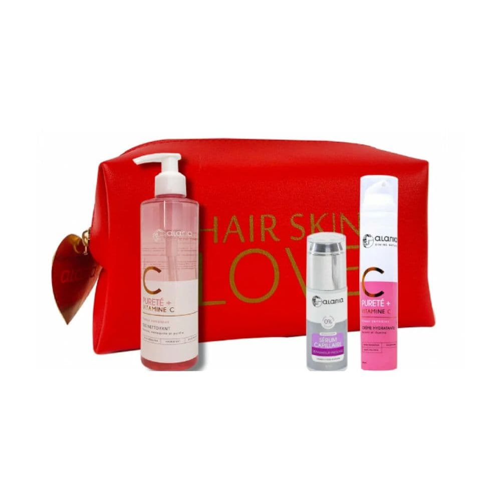 Alania Trousse Vanity Creme Hydratante + Serum Capillaire + GEL Nettoyant 150ML Offert