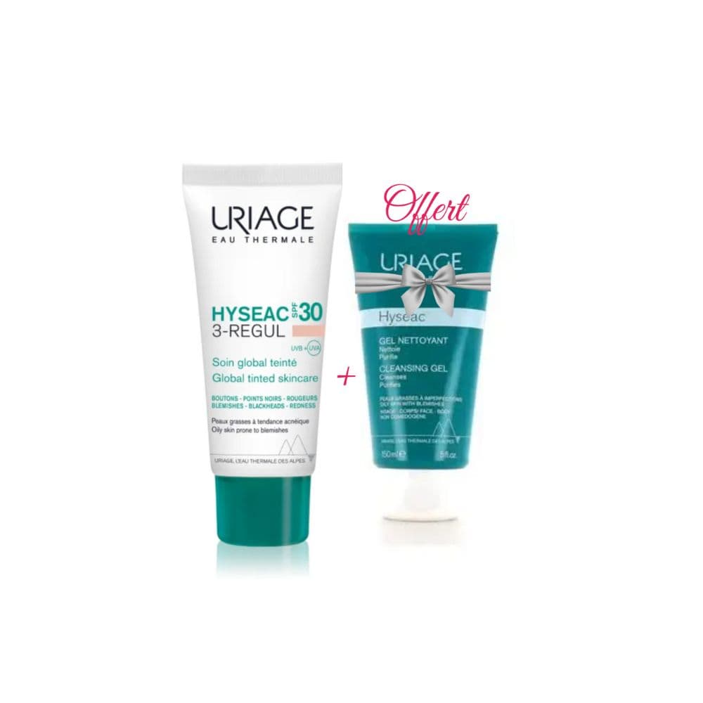 Uriage Hyseac 3 Regul Soin Global Teinte Spf30 40ML+HYSEAC GEL Nettoyant 50ML (offert)