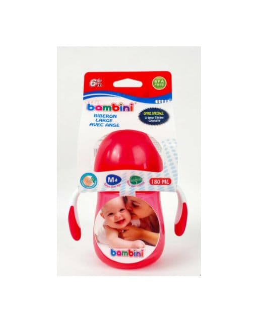 Bambini Biberon Large Avec Anses 180ML 912 Rose