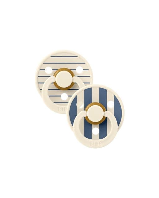 Bibs Sucette Pacif.colour 2.AGE X2 /ivory Steel Blue Mix 57
