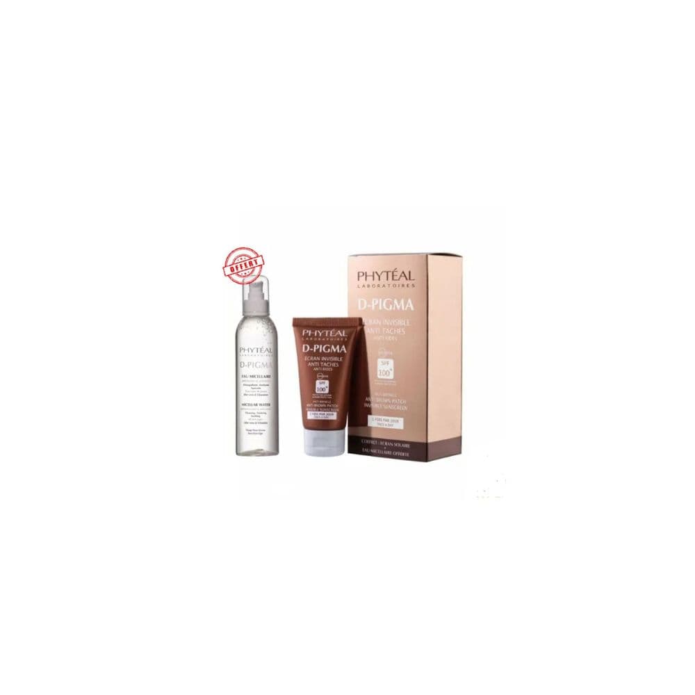 Phyteal Dpigma Ecran Invisible Spf100+ 50ML + Dpigma Eau Micellaire A L’aloe Vera 150ML Offert