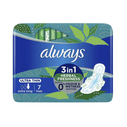 Always Serviettes Ultra Thin Extra Long Herbal...