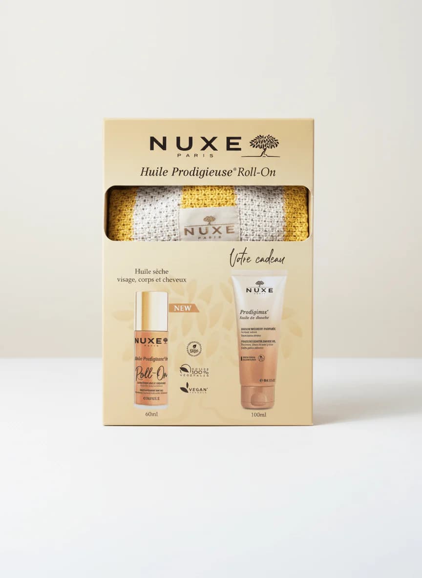 Nuxe Sac Huile Prodigieuse Roll-on 60ML+HUILE De Douche Precieuse Parfumee 100ML
