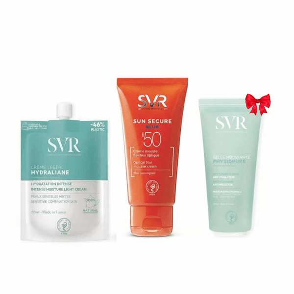SVR Pack Sun Secure Blur Invisible Spf50+ Hydraliane Legere + Physiopure Glee Moussant 200ml Gratuit