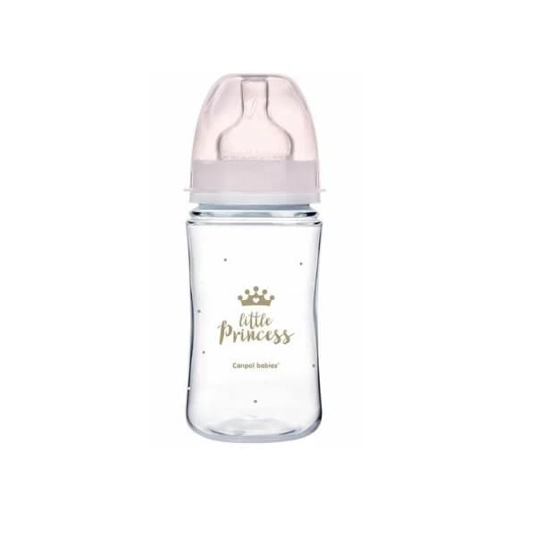 Canpol Babies Biberon Anti Colique Col Large Rose Royal Baby 120ml