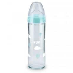 Nuk Classique Biberon En Verre Bleu Et Blanc 0-6m 240ml
