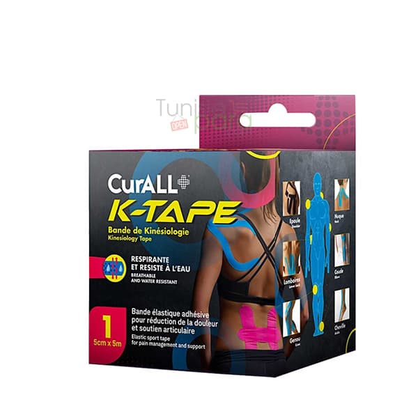 Curall K-tape Bande De Kinesiologie Respirante Et Resistante A L Eau 5cm*5m