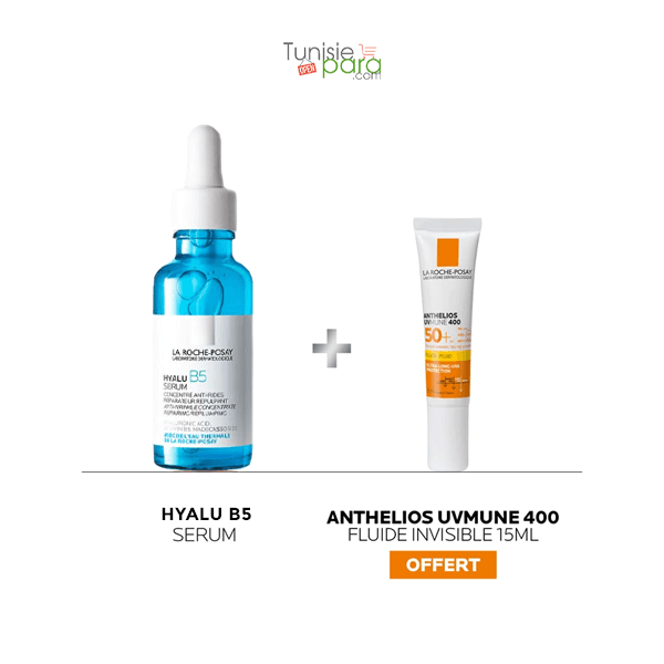 La Roche Posay Coffret Serum Hyalu B5 30ml + Fluide Solaire Anthelios Uvmune 400 Spf50+ 15ml Offert