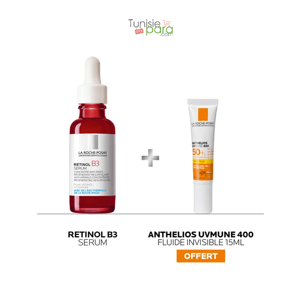 La Roche Posay Coffret Serum Retinol B3 30ml + Fluide Invisible Anthelios Uvmune 400 Spf50+ 15ml Offert