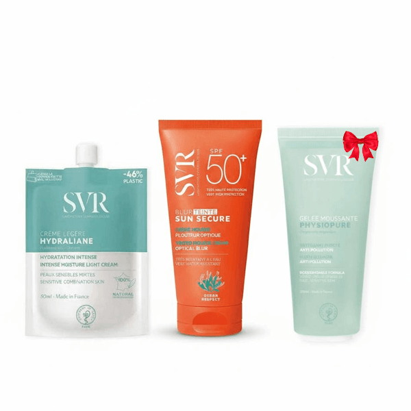 SVR Pack Sun Secure Blur Teinte Spf50+ Hydraliane Legere + Physiopure Gelee Moussant 200ml Gratuit