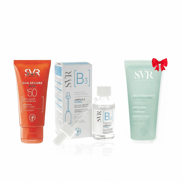 SVR Pack Sun Secure Blur Invisible + Ampoule B3 + Physiopure Gelee 200ml Gratuit
