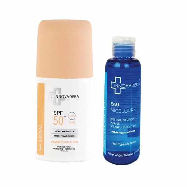 Innovaderm Pack Fond De Teint Mineral Spf50+ Ivory 1+ Eau Micellaire 75ml Offert