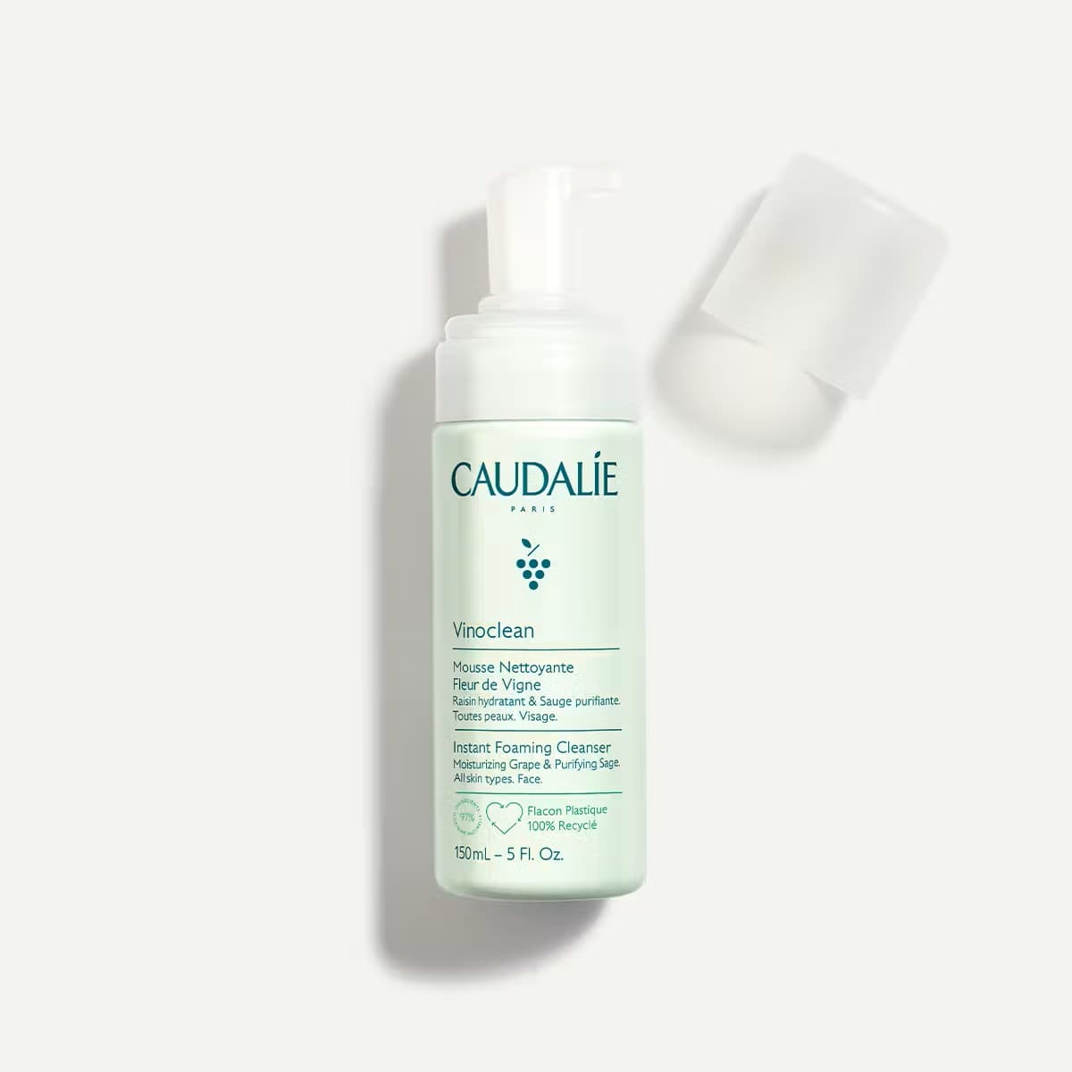 Caudalie Vinoclean Mousse Nettoyante Visage Fleur De Vigne 150ml